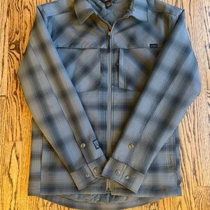REI Men's Blue Plaid Shirt Jacket
